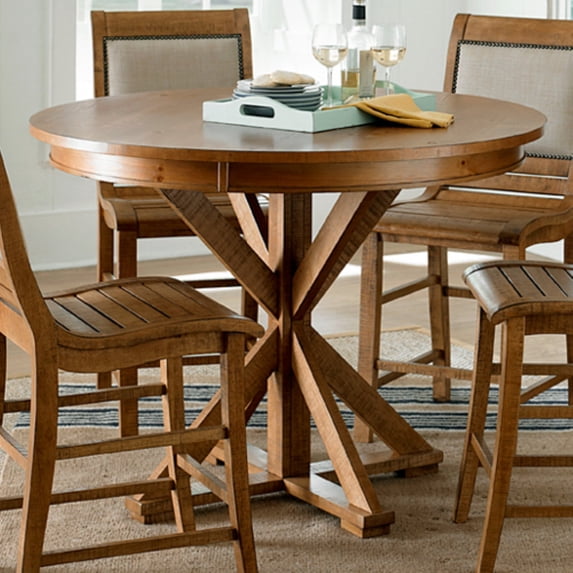 Round Counter Height Top-Finish:Distressed Pine