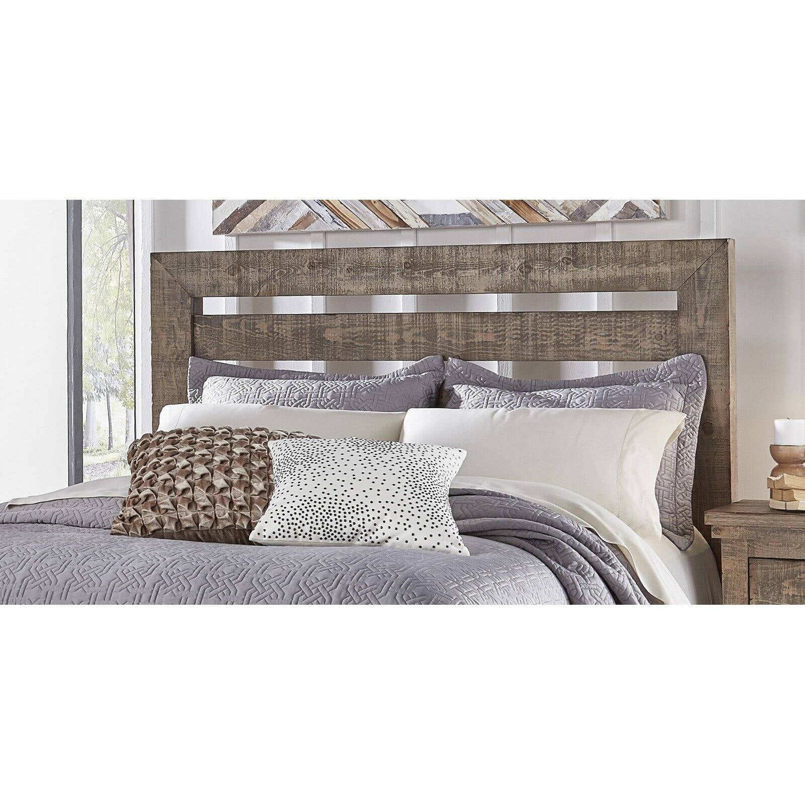 Progressive Furniture Willow Wood Queen Slat Headboard in Weathered