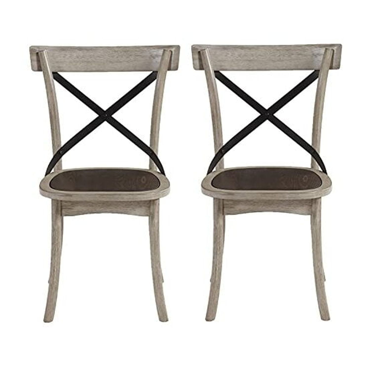 Progressive Furniture Winslet X-Back Wood Dining Chairs Gingerbread Brown/White