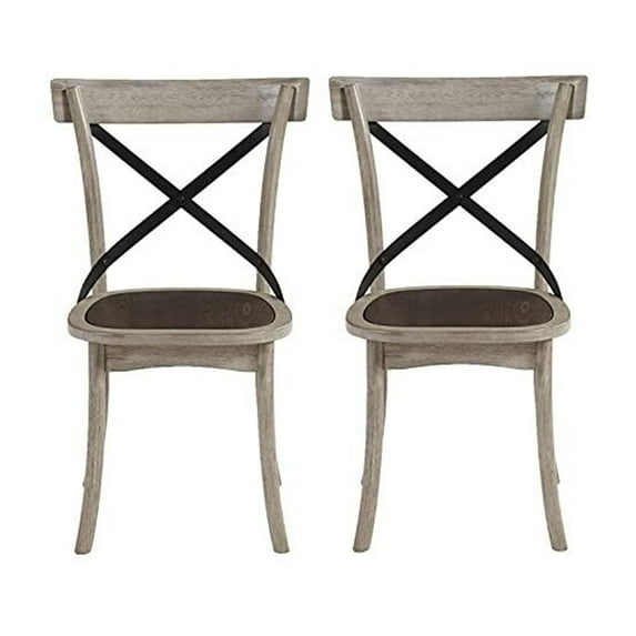 Progressive Furniture Winslet X-Back Wood Dining Chairs Gingerbread Brown/White