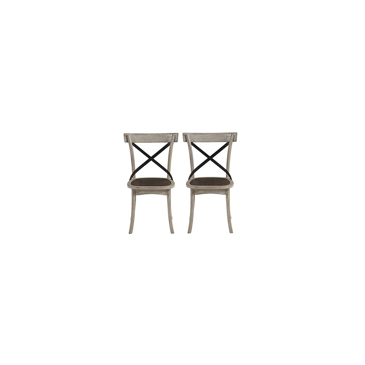 Winslet Gingerbread and White Wood X-Back Side Chair