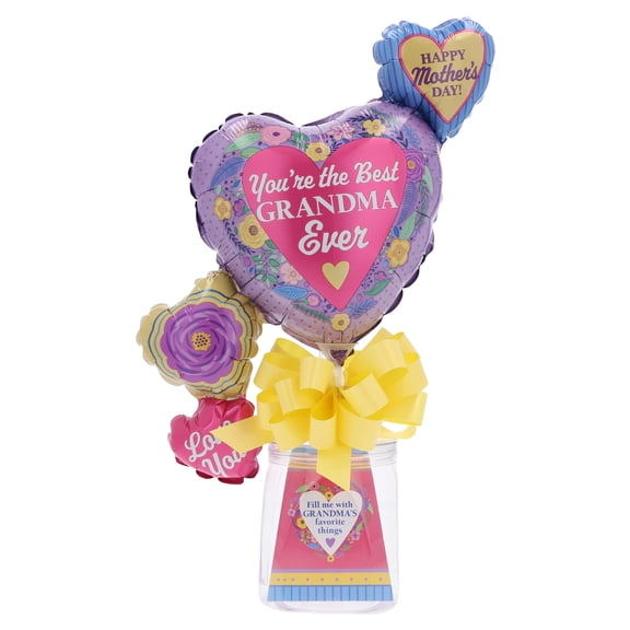 Best Grandma Ever Fillable Container Gift Set with Balloons, Mother's Day by Way To Celebrate