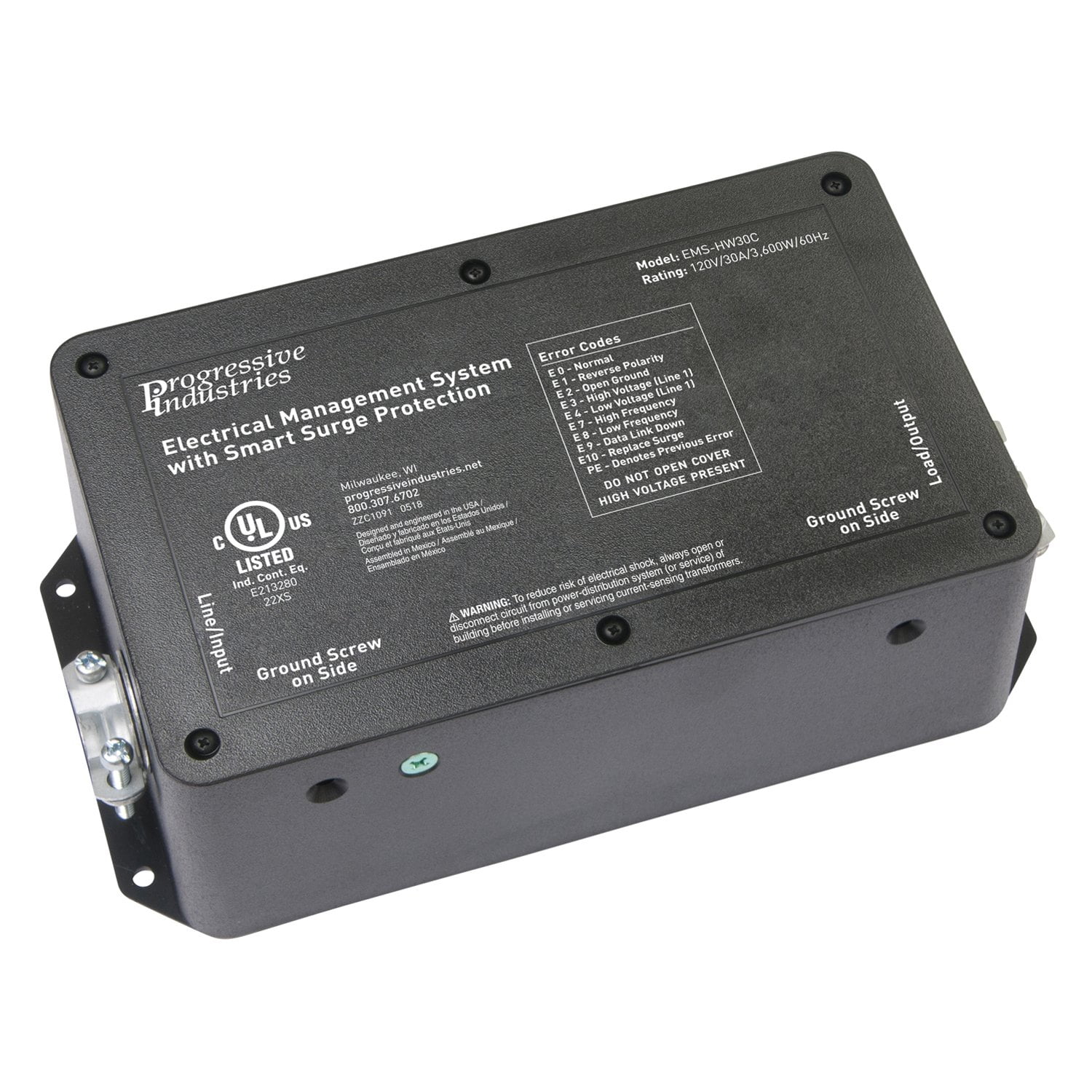 Progressive Industries EMSHW30C Hardwired RV Electrical Management