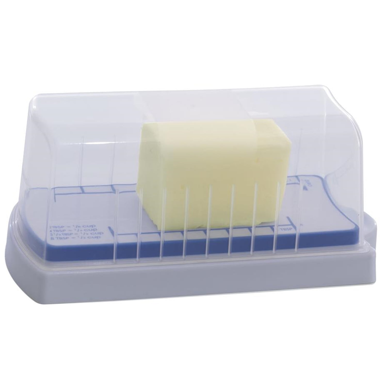 Clear and Gray BPA-Free Rectangular Butter Container with Lid