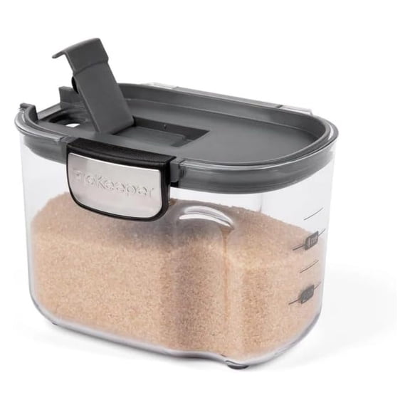 + by Progressive International Clear Plastic Airtight Food Baker's Kitchen Storage Organization Container Canister Set with Magnetic Accessories (Specialty Sugar 1.5-Quart)