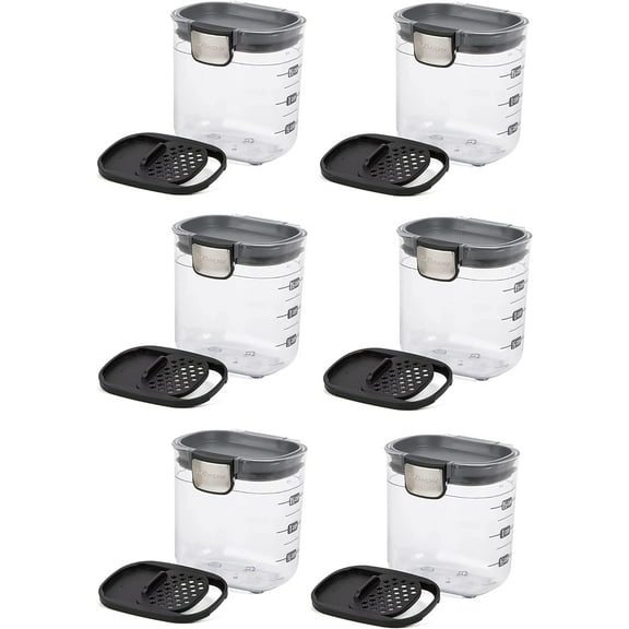 Progressive International PKS-401 1.5 Cup Mini Prokeeper + Airtight Silicone Seal Storage Container Great For Spices & Baking Acessories Set of 6 (PKS-401 (6-Pack))