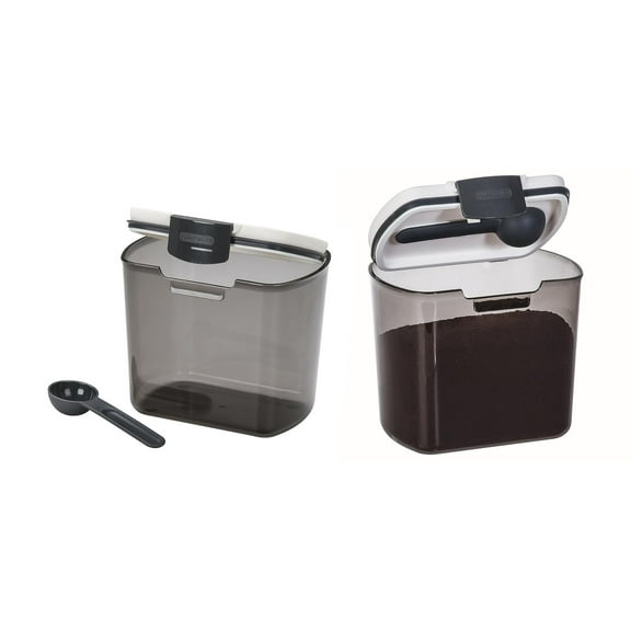 Progressive International Prepworks ProKeeper 2- Piece Kitchen Clear Food Baker's Kitchen Storage Organization Canister Set (Coffee 1.5-Quart)