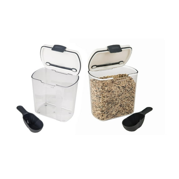 Progressive International Prepworks ProKeeper 2- Piece Kitchen Clear Food Baker's Kitchen Storage Organization Canister Set (Grain 2.5-Quart)