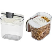 Progressive International Prepworks ProKeeper 2- Piece Kitchen Clear Food Bakers Kitchen Storage Organization Canister Set Mini Multipurpose 1.5-Cup