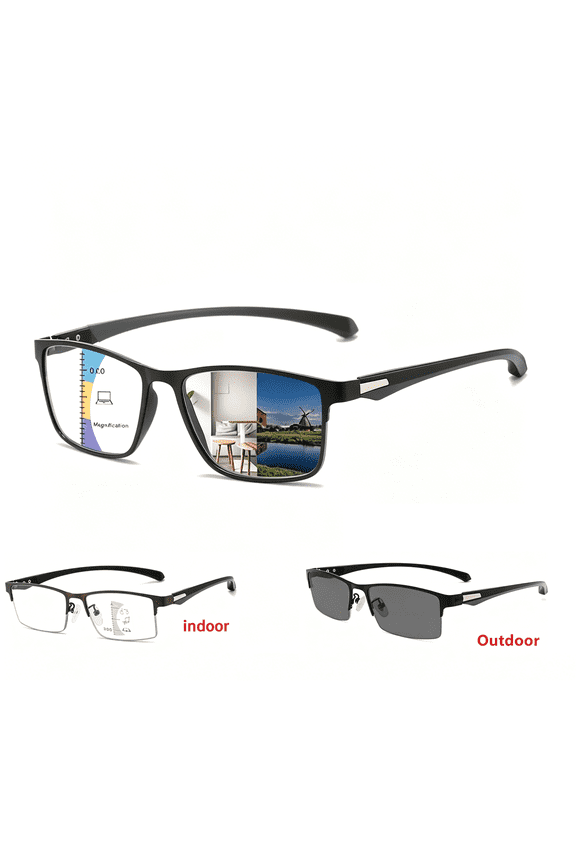Progressive Multifocus Reading Glasses Blue Light Blocking Photochromic Sunglasses Computer Readers for Women Men Eyewear Lightweight Magnification Presbyopia Eyeglasses