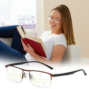 Progressive Multifocus Reading Glasses, Progressive Glasses for Men, Blue Light Blocking Computer Readers, Black, 5.31x5.31