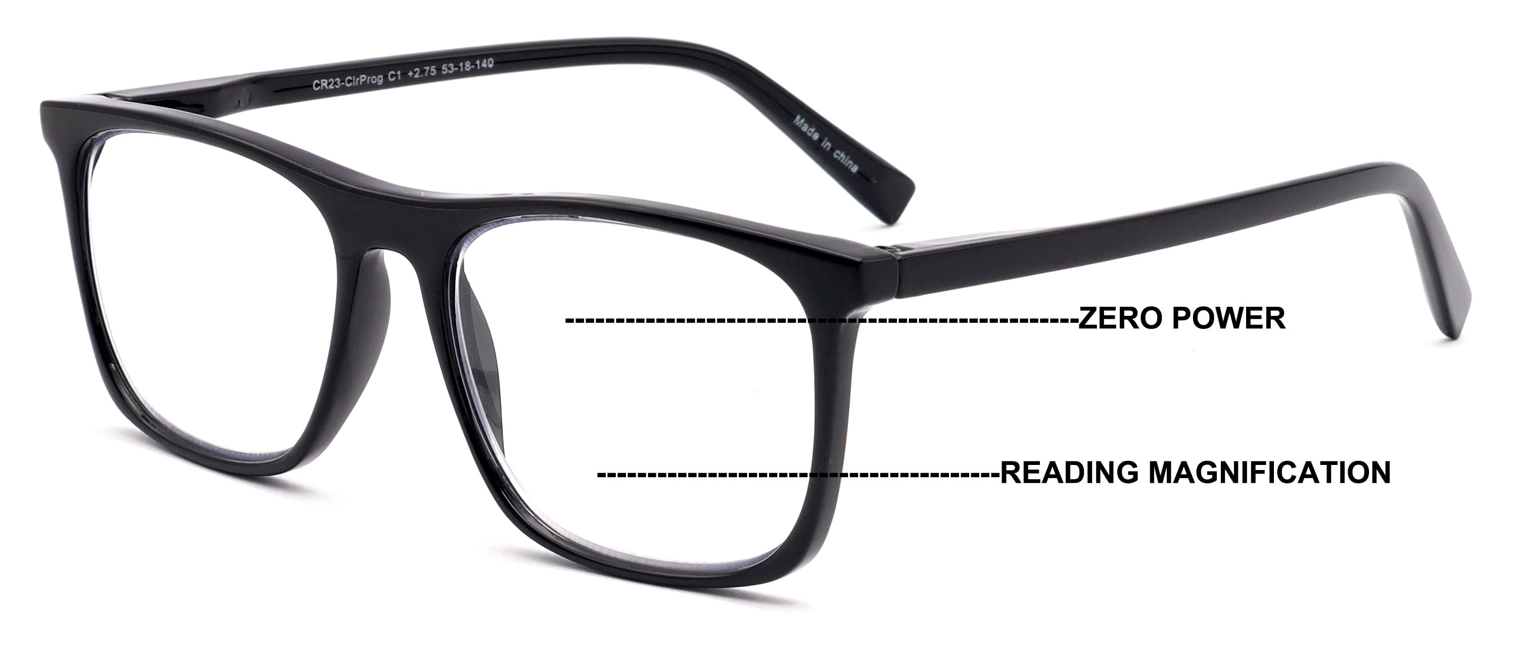 Progressive No-Line Reading Glasses – Zero Power Top | Clear Distance ...