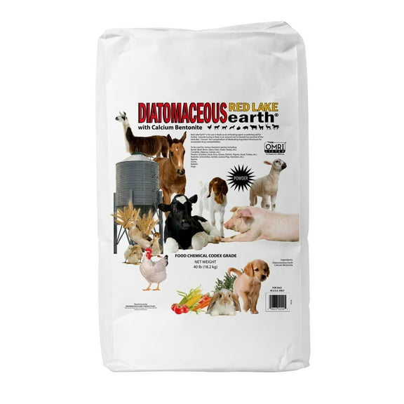 Progressive Planet Red Lake Earth Animal Feed Additive, 40lbs - Diatomaceous Earth with Calcium Bentonite for Poultry & Livestock - Prevents Caking, Improves Flowability & Maintains Feed Freshness