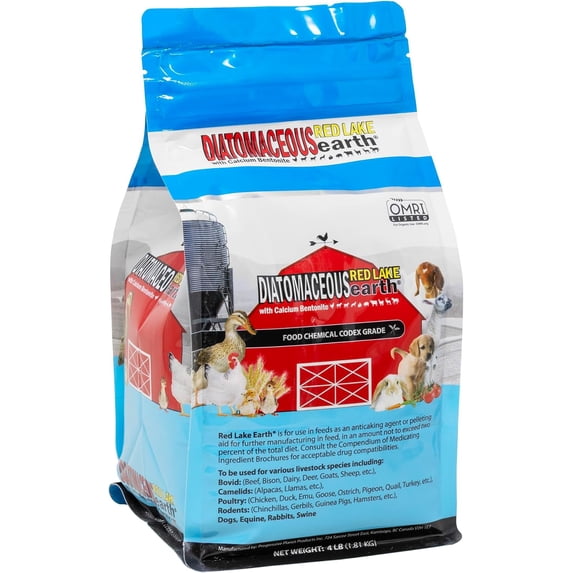 Red Lake Earth Diatomaceous Earth Livestock Food Grade 4 lb Resealable Bag
