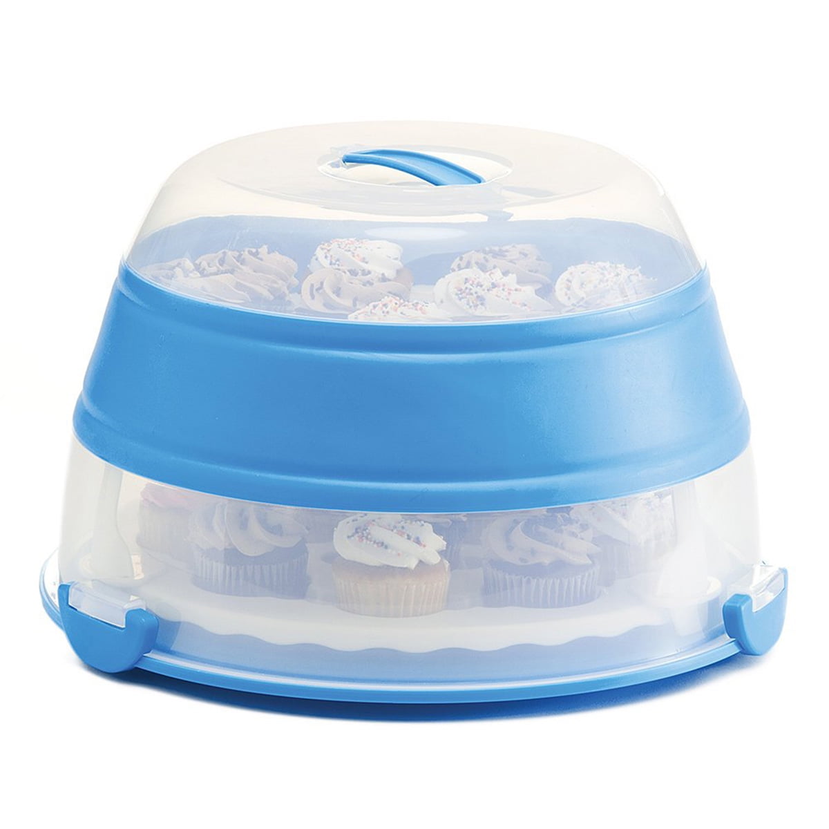Cake Carrier Storage Container with Lid and Handle, Round Cupcake Keeper Cheesecake Holder for Transport Cakes, Pies, Desserts, Size: Fits 9” Diameter