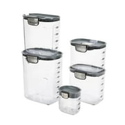 Progressive ProKeeper+ 9 Piece Clear Bakers Food Storage Container Set with Accessories, Grey