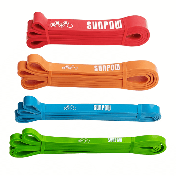 Progressive Resistance Bands Set (3/4/5-Pack) - Heavy Duty Workout Bands for Strength Training & Pull-Up Assistance (5-175lb) w/Guide & Bag