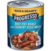Progresso Beef Pot Roast With Country Vegetables Soup, Rich And Hearty Canned Soup, Gluten Free, 18.5 Oz - Pack of 2