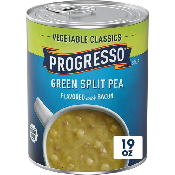 Progresso Green Split Pea Soup, Vegetable Classics Canned Soup, Gluten Free, 19 oz (Pack of 8)