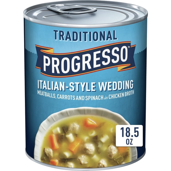 Progresso Italian-Style Wedding Soup, Traditional Canned Soup, 18.5 oz (Pack of 8)