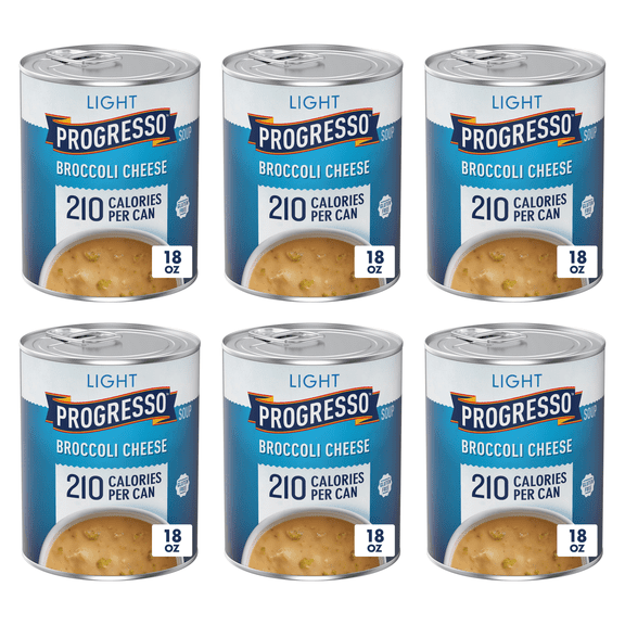 Progresso Light, Broccoli Cheese Canned Soup, Gluten Free, 18 oz. (Pack of 6)