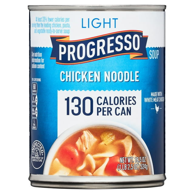 Progresso Light Chicken Noodle Soup, Ready To Serve Canned Soup, 18.5 oz.