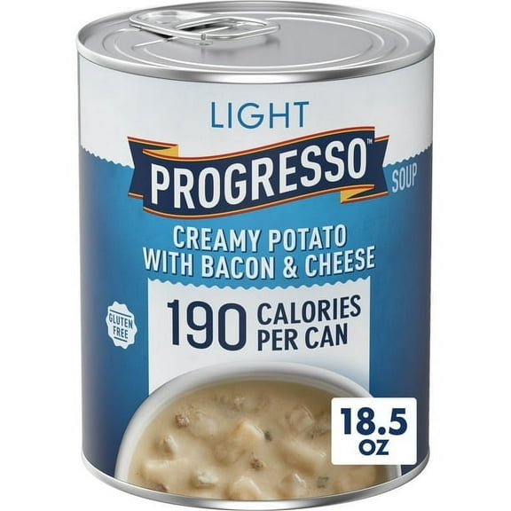 Progresso Light, Creamy Potato With Bacon & Cheese Canned Soup, Gluten Free, 18.5 oz.3pack