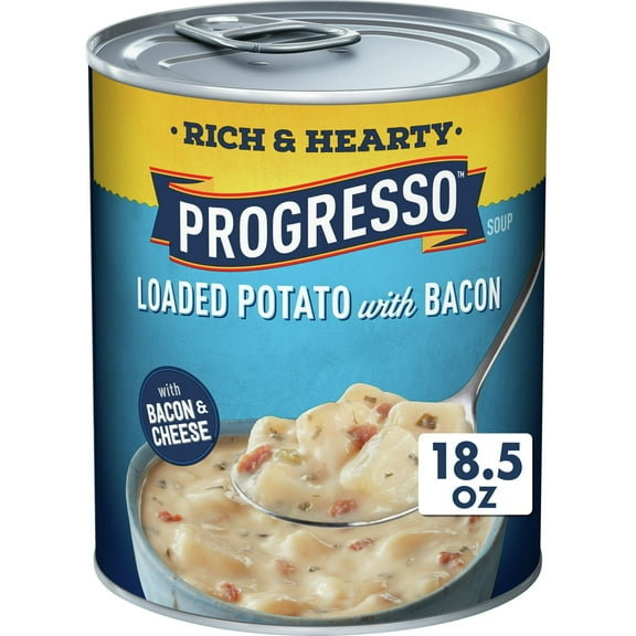 Progresso Loaded Potato Bacon Soup, Rich & Hearty Canned Soup, 18.5 oz (Pack of 8)