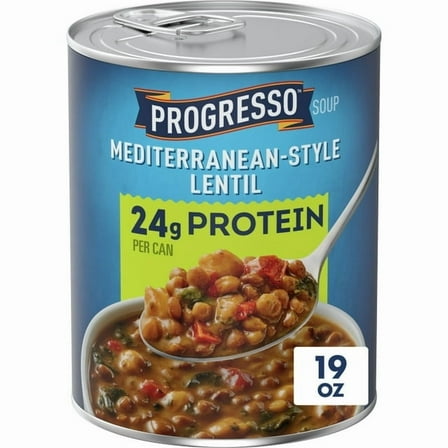 Progresso Mediterranean-Style Lentil Protein Soup Vegetarian 19 oz (Pack of 3)