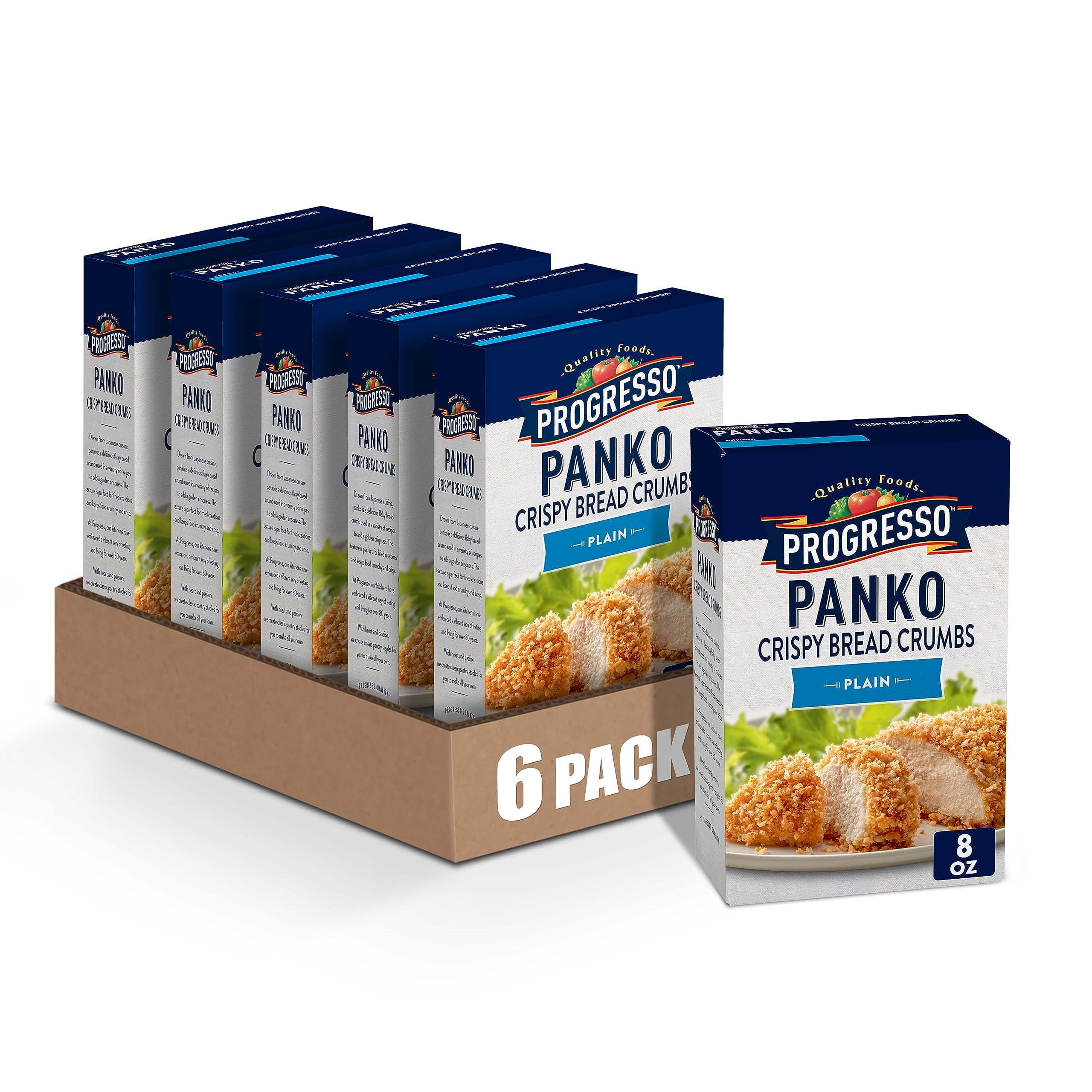 Progresso Panko Crispy Bread BDF32 Crumbs, Plain, Cooking Ingredient, 8 oz (Pack of 6)
