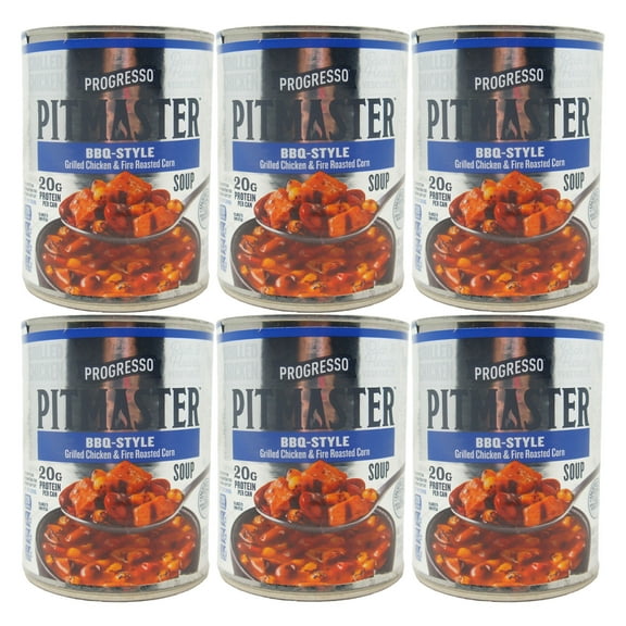 Progresso Pitmaster BBQ Style, Grilled Chicken and Fire Roasted Corn, Canned Soup, 19 oz (6 Pack)