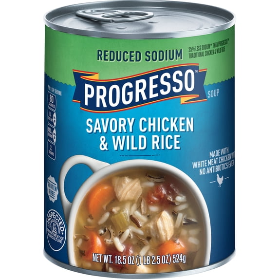 Progresso Reduced Sodium Chicken & Wild Rice Soup 18.5oz (Pack of 12)
