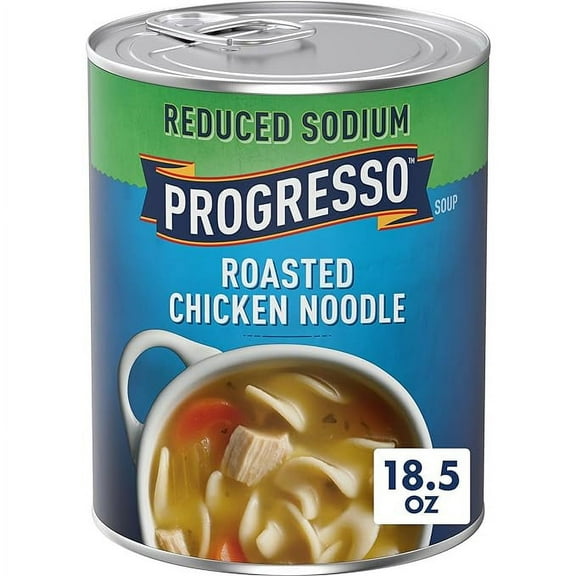 Progresso Reduced Sodium, Roasted Chicken Noodle Soup, 18.5 Oz, 6 Pack