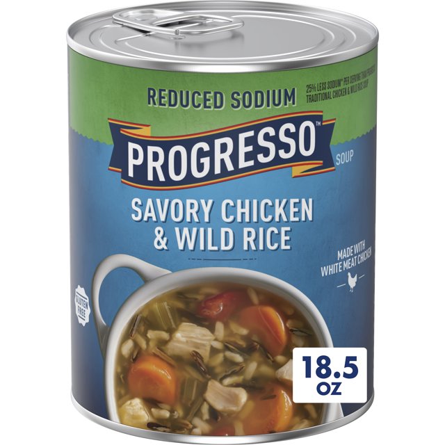 Progresso Reduced Sodium, Savory Chicken & Wild Rice Soup, 19 oz