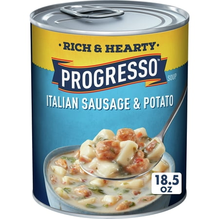 Progresso Rich & Hearty, Italian Sausage & Potato Canned Soup, Gluten Free, 18.5 oz. (Pack of 6)