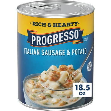 Progresso Rich and Hearty, Italian Sausage and Potato Canned Soup, Gluten Free, 18.5 oz