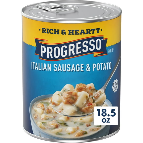 Progresso Rich and Hearty, Italian Sausage and Potato Canned Soup, Gluten Free, 18.5 oz