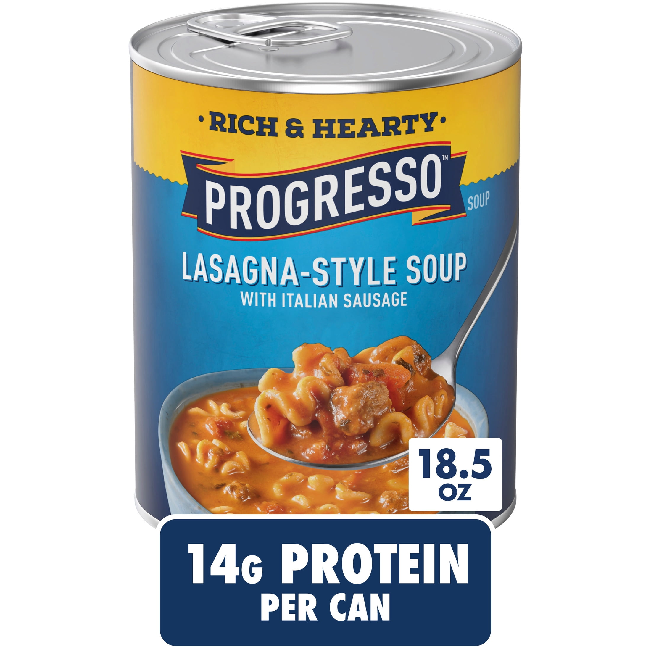 Progresso Rich & Hearty, Lasagna-Style Soup With Italian Sausage, Canned Soup, 18.5 oz.