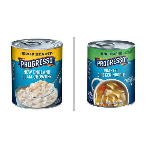 Progresso Rich & Hearty New England Clam Chowder 18.5 oz & Progresso Chicken Noodle Soup 18.5 oz