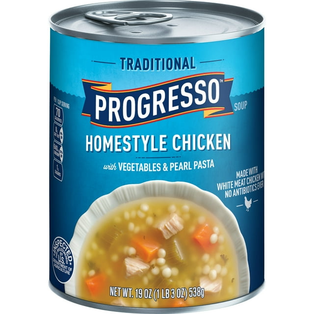 Progresso Soup Traditional, Homestyle Chicken with Vegetables and Pasta, 19 oz (Pack of 18)