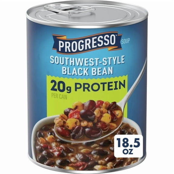 Progresso Southwest-Style Black Bean Protein Soup Vegetarian 18.5 oz (Pack of 7)