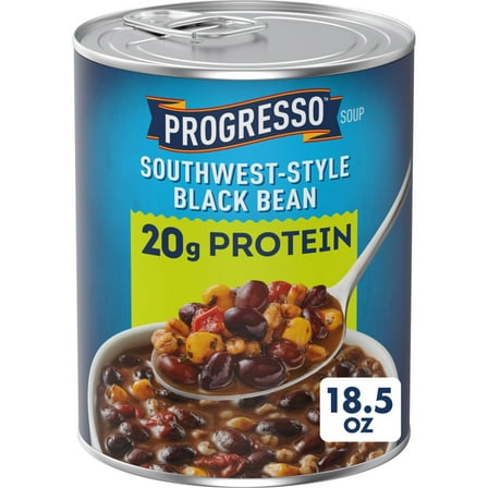 Progresso Southwest-Style Black Bean Protein Soup, Vegetarian, 18.5 oz