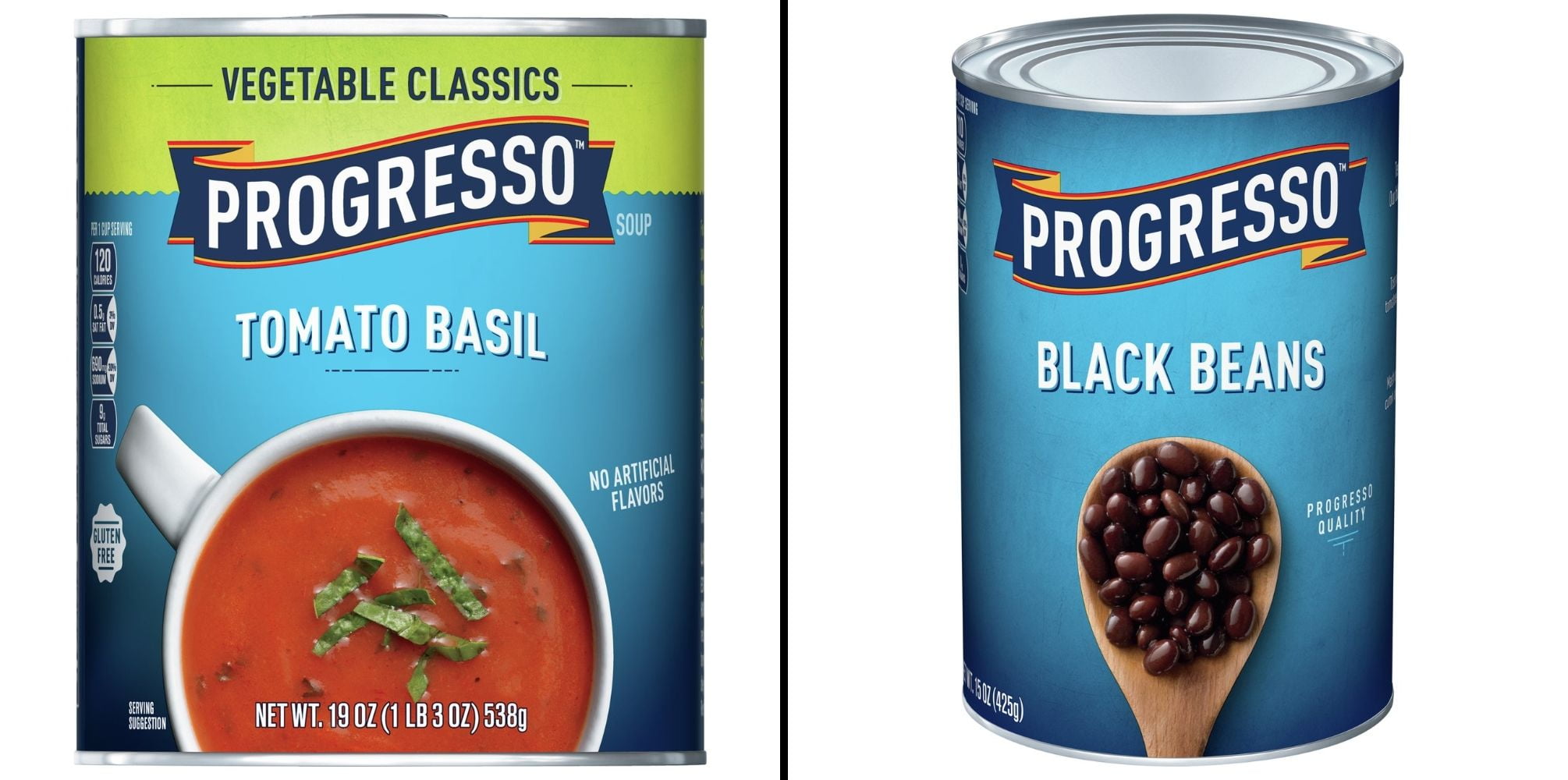 Progresso Tomato Basil Soup 19 oz & Progresso Black Beans 15 oz