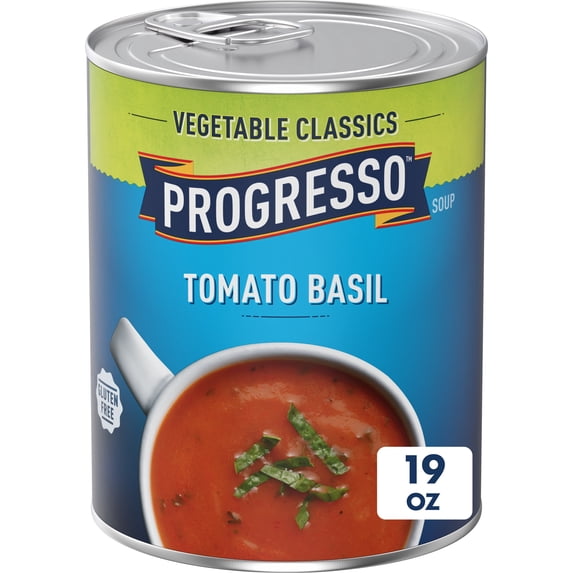 Progresso Tomato Basil Soup, Vegetable Classics Canned Soup, Gluten Free, 19 oz
