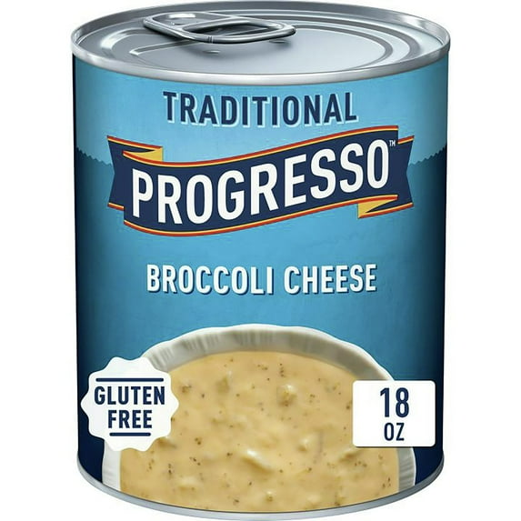 Progresso Traditional, Broccoli Cheese Canned Soup, Gluten Free, 18 oz. (Pack of 8)