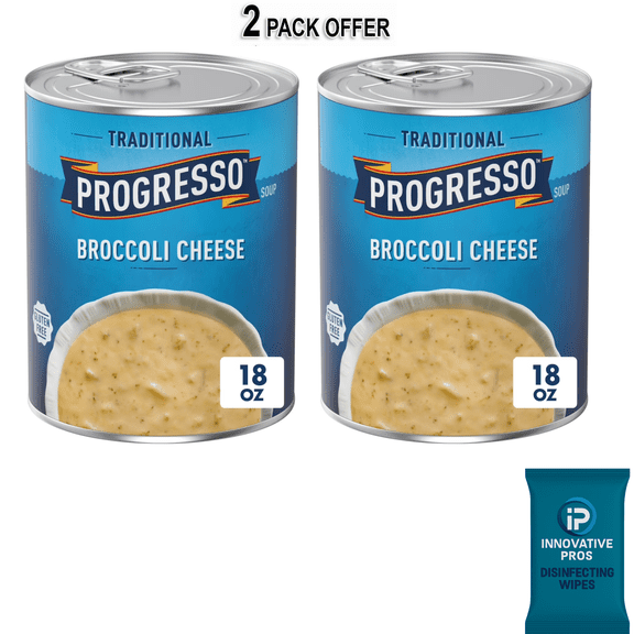Progresso Traditional, Broccoli Cheese Canned Soup, Gluten Free, 18 oz.