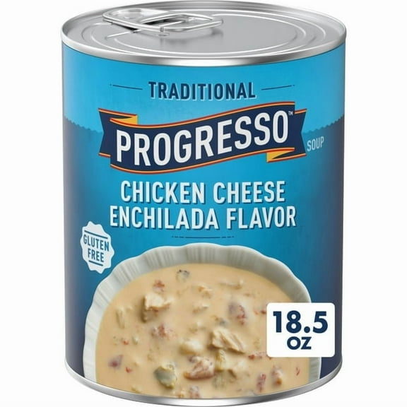 Progresso Traditional, Chicken Cheese Enchilada Flavor Canned Soup, Gluten Free 18.5 oz (Pack of 3)