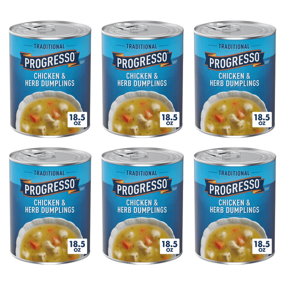 Progresso Traditional, Chicken & Herb Dumplings Canned Soup, 18.5 oz. (Pack of 6)
