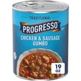 thumbnail image 1 of Progresso Traditional, Chicken & Sausage Gumbo Canned Soup, Gluten Free, 19 oz., 1 of 15