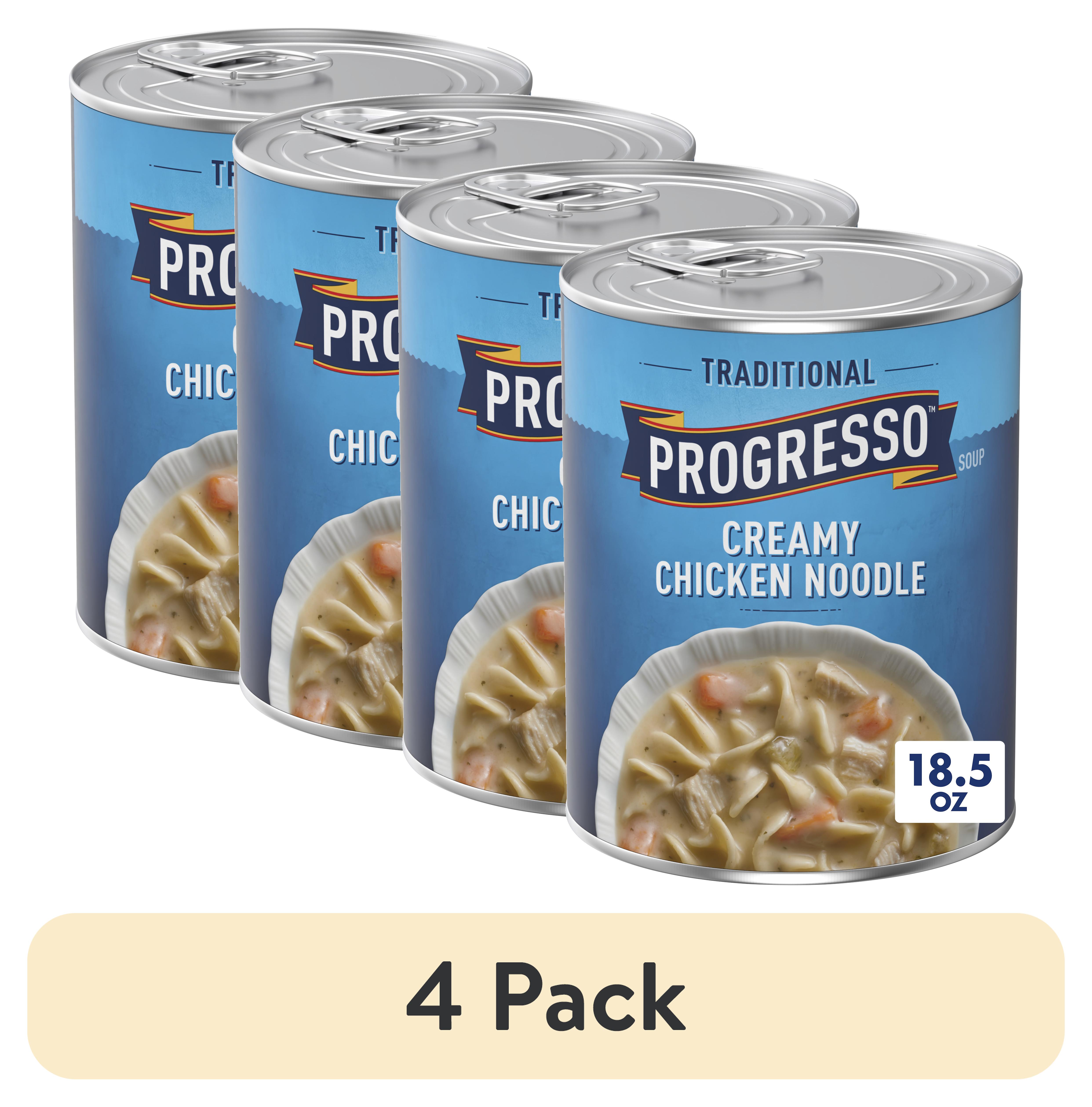 (4 pack) Progresso Traditional, Creamy Chicken Noodle Canned Soup, 18.5